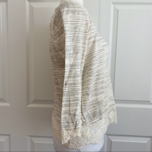 Maison Jules Heathered Lace Contrast Shirt Top - Picture 3 of 9